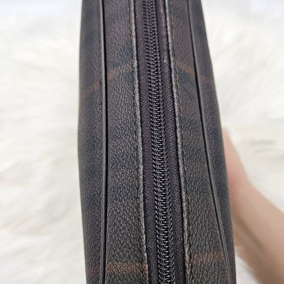 Burberry  Dark Brown Haymarket Check Clutch - Picture 11 of 17